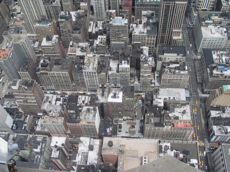 Bird's eye view of New York City streets